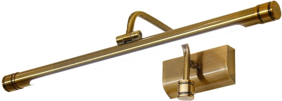 LED Retro Spiegelleuchte 63 cm - 12 W Badleuchte mit 4000 K Licht und Messingoptik - Wasserdichte Frontleuchte mit verstellbarer Funktion - Für Waschtisch Schminkspiegel und Umkleidetisch