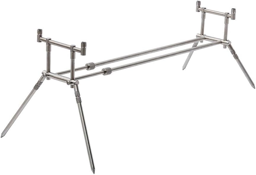 Prologic Stainless Steel 2 Rod Pod - Edelstahl Rutenhalter für zwei Karpfenruten - Oberflächenmontage für geordnete Ablage - Für Karpfenangeln am Ufer