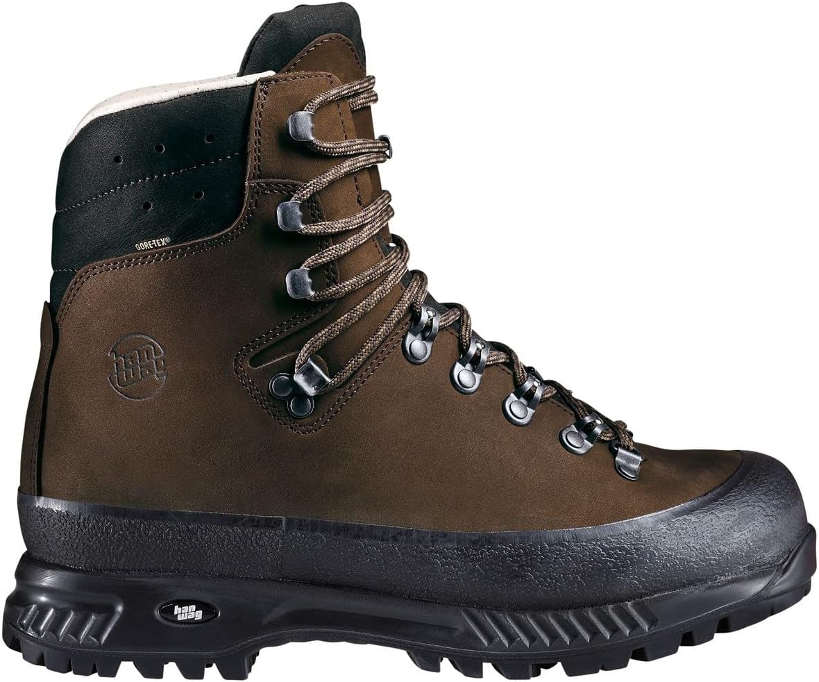 Hanwag Alaska Wide GTX Herren Trekkingstiefel - Leder mit PTFE Futter - Gummisohle und Kurzschaft - breite Wanderstiefel für Touren und Outdoor Einsatz