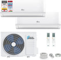 Kältebringer Multisplit Klimaanlage 18000 BTU 5.3 kW - 2 Innengeräte zum Kühlen und Heizen - WiFi App Lüften und Entfeuchten - 19 dB Inverter System in Weiß