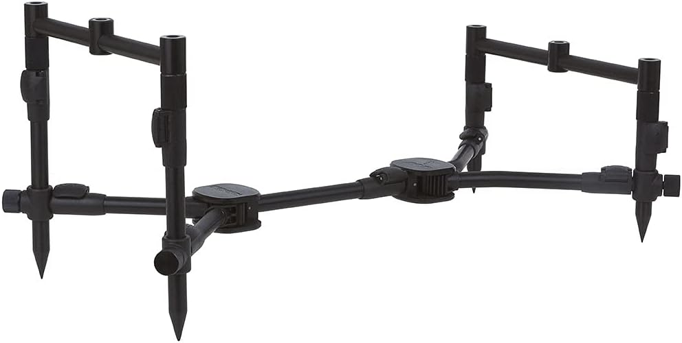 Fox Black Label Complete Pod - Komplettes Kit für drei Karpfenruten - Schwarze Rutenablage für Karpfen und Raubfische - Für Garage Ufer und Angelplatz