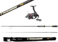 Ultraboost Barsch Angelset - 2,10 m Carbonrute mit Daiwa Fuego LT 1000 D Rolle - Schwarz Orange mit 279 g Gewicht - Für leichtes Spinnangeln