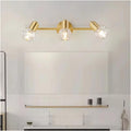 Kristall Spiegel Wandleuchte mit 3 Lichtquellen - Kupferfarbene goldene Badbeleuchtung - Für WC Waschtisch und Schminktisch - Luxuriöse LED Leuchte für Schlafzimmer und Schrank