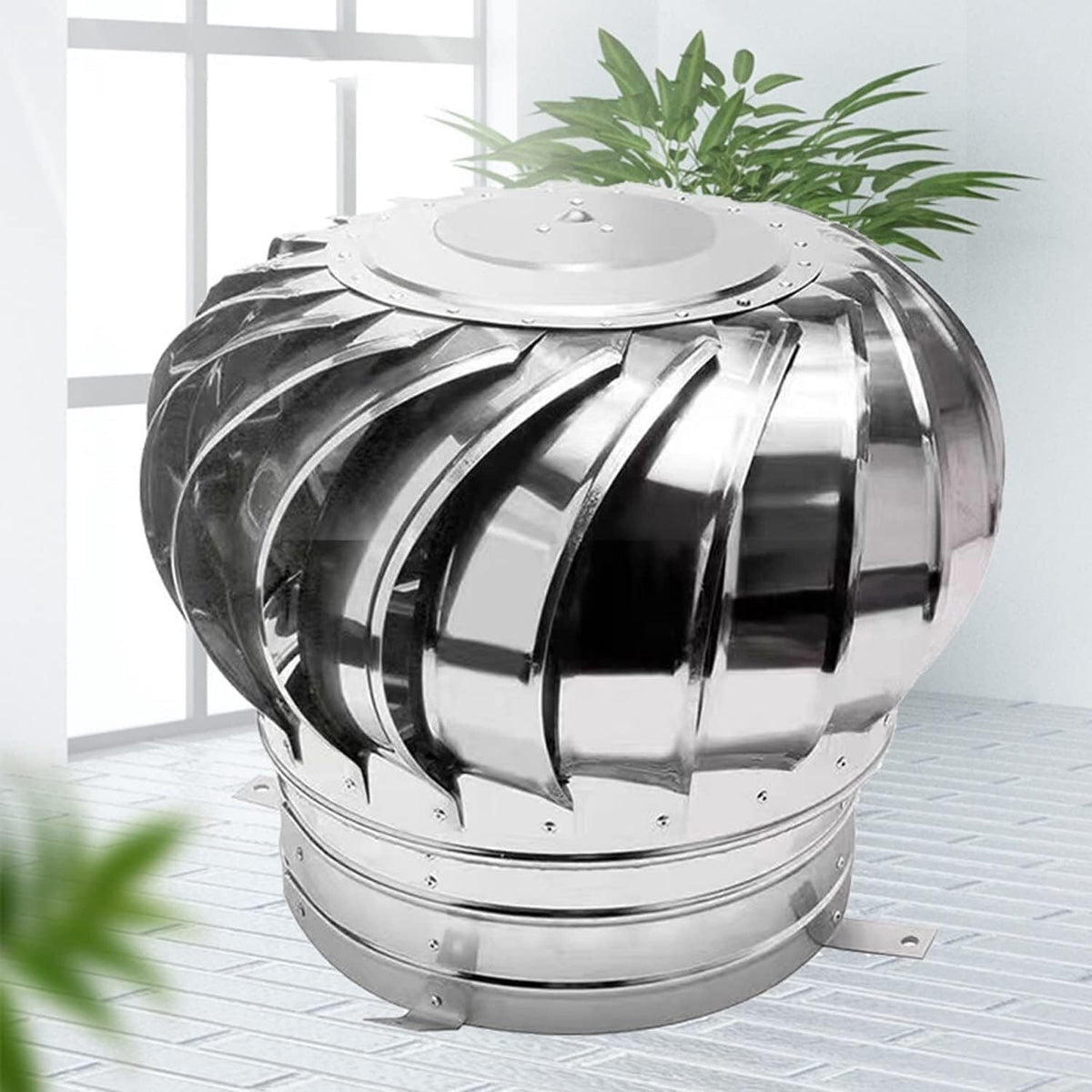 Rotierende Dachentlüftung aus Edelstahl 304 - Turbinen Ventilator und Schornsteinhaube - Verzinkte Ausführung in 11 cm 20 cm und 40 cm - Langlebig für Dach und Abluftsysteme