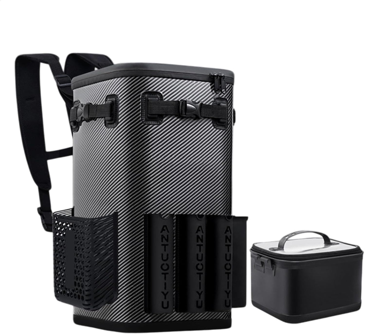 Angelrucksack mit Tackle Box Stauraum - Wasserdichte 49 Liter Angeltasche - Integrierter Rutenhalter für Damen und Herren - Für Angelzubehör Outdoor und Reise