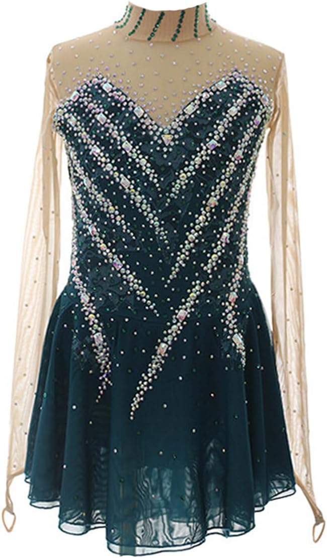 Eiskunstlaufkleid für Mädchen - Performance Kleid mit Rollrock und Pull On Verschluss - Für Gymnastik Tanz und Training - Maschinenwaschbares Skating Outfit