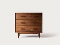 Kommode mit Schubladen Holz Nussbaum 100x45x80 cm - 3 Schubladen Wohnzimmer Schlafzimmer Stauraum Modern