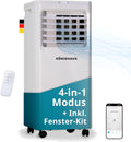 Könighaus mobile Klimaanlage 7000 BTU - 4 in 1 Gerät mit Kühlen Entfeuchten Ventilator und Luftreiniger - 24 Stunden Timer Sleep Mode und Fernbedienung - 2,1 kW mit Rollen