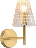 AYCDL geometrische Kupfer Wandleuchte - Goldfarbene Innenleuchte mit Glasschirm und E14 Fassung - Halbaufgesetzte dekorative Wandlampe - Für Wohnbereich Flur Schlafzimmer und Innenräume