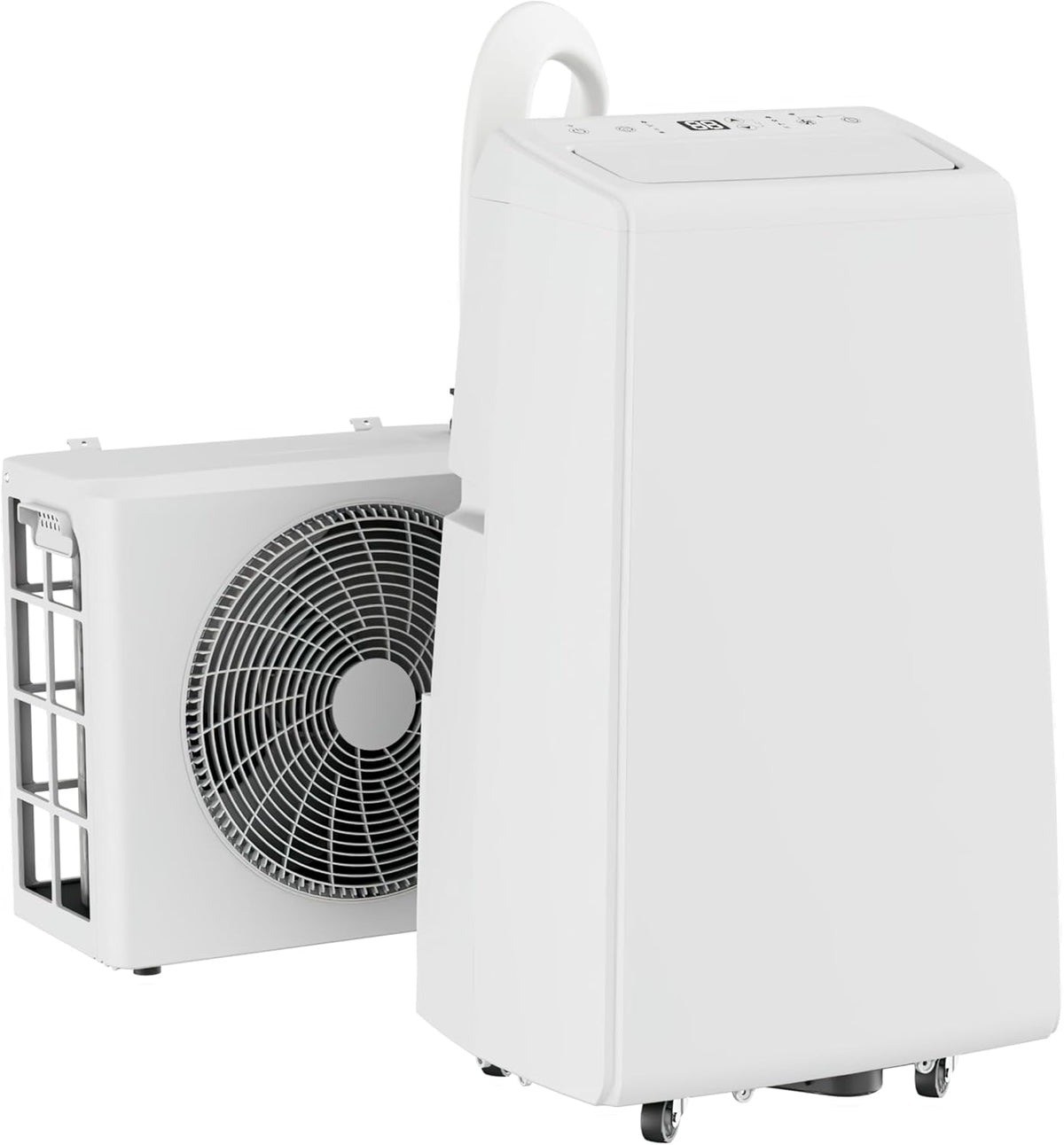 Mobile Split Klimaanlage 12000 BTU - Kühlen Heizen und Entfeuchten mit Schlafmodus - WiFi und Fernsteuerung mit R32 - Weißes Klimagerät mit 59 dB und 220 Volt