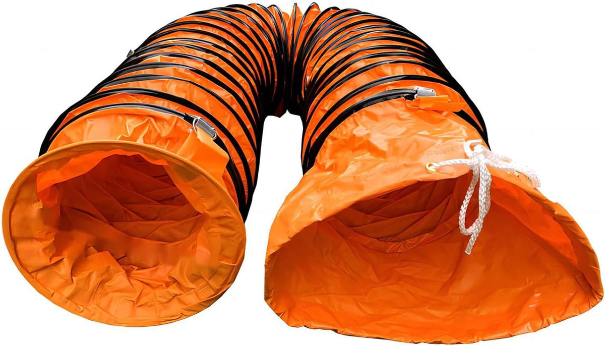 Flexibler PVC Abluftschlauch 500 mm x 5 m Orange - Luftleitung für Lüftungskanäle und Abluftventilatoren - Flexible Rohrführung für technische Anwendungen - Einteilig ohne Montagebedarf