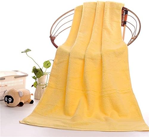Baumwoll Badetuch 70 x 140 cm - einfarbig in Gelb mit 300 g Gewicht - Terry Strandtuch für Erwachsene - dickes Handtuch für Spa Badezimmer und Zuhause