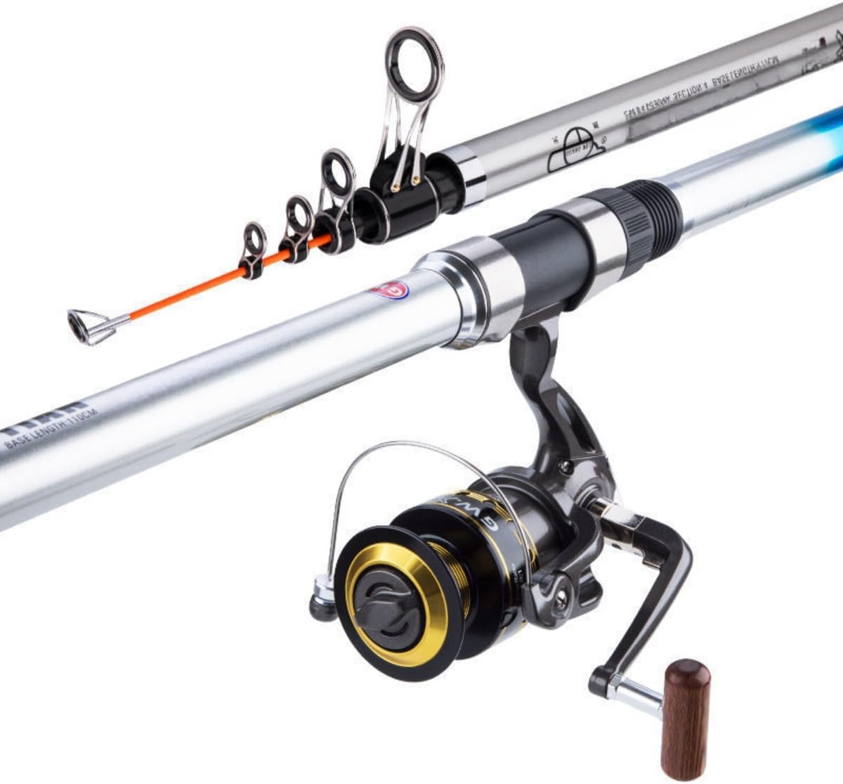 Meeres Angelruten Set - 4,20 m Carbonrute für weite Würfe - Ultraharte Konstruktion für Salzwasser - Für Surfcasting Strand und Küstenangeln