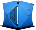 Thermo Hub Eisangelzelt - Vierseitiges Pop Up Zelt mit Boden - Isolierte Wände für drei bis fünf Personen - Mit Tragetasche für Winter und Camping