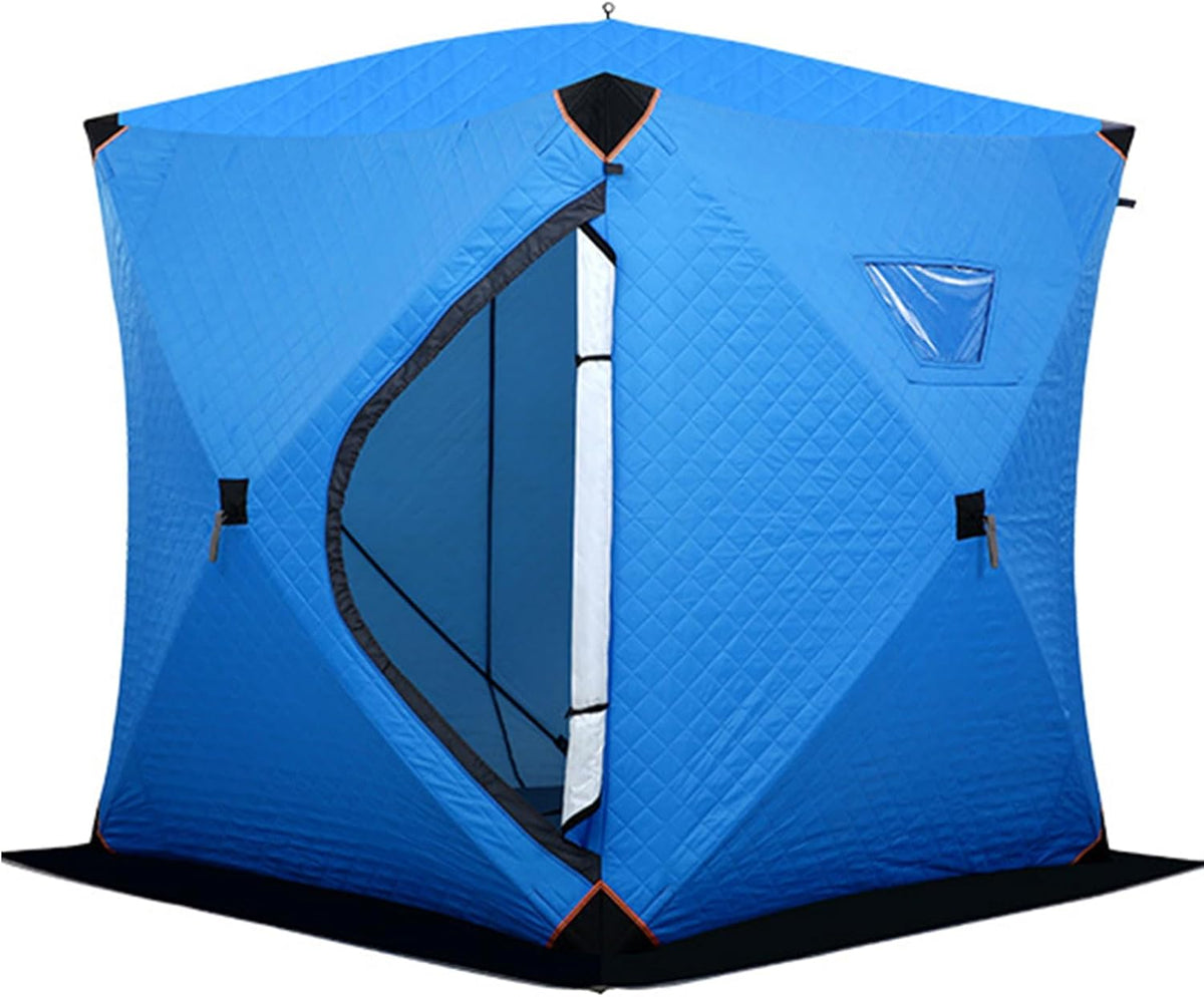 Thermo Hub Eisangelzelt - Vierseitiges Pop Up Zelt mit Boden - Isolierte Wände für drei bis fünf Personen - Mit Tragetasche für Winter und Camping