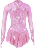 Kinder Eiskunstlauf Wettkampfkleid - Baumwolle für Tanz und rhythmische Gymnastik - professionelles Kostüm für Mädchen - Gymnastikanzug für Eislaufen und Performance