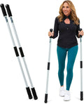 Faltbare Wanderstöcke für Damen und Herren - Zwei graue PVC Stöcke mit 1,88 m Länge - Mit Tragetasche und leichtem Design - Für Walking Fitness und Stabilität
