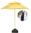 LBRTMED Terrassenschirm in Rot - Leicht montierbarer Outdoor Sonnenschirm mit UV Schutz - Wasserdichte Schirmkonstruktion für Markt und Strand - Für Garten Terrasse und Außenbereiche