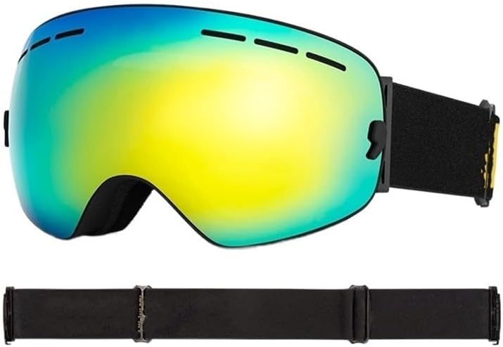 ZGYOZMNG Skibrille Schwarz - UV400 Schutz mit Antibeschlag Funktion - für Damen und Herren beim Ski Snowboard Motorrad - Schneebrille Modell ZGYHXJ1540
