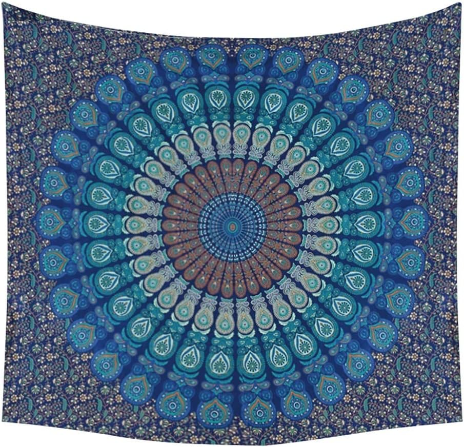Boho Mandala Strandtuch - schnell trocknend und leicht zu tragen - Querformat für Außenbereich - Wandteppich Decke Camping Teppich und Picknick Matte in 1 Stück
