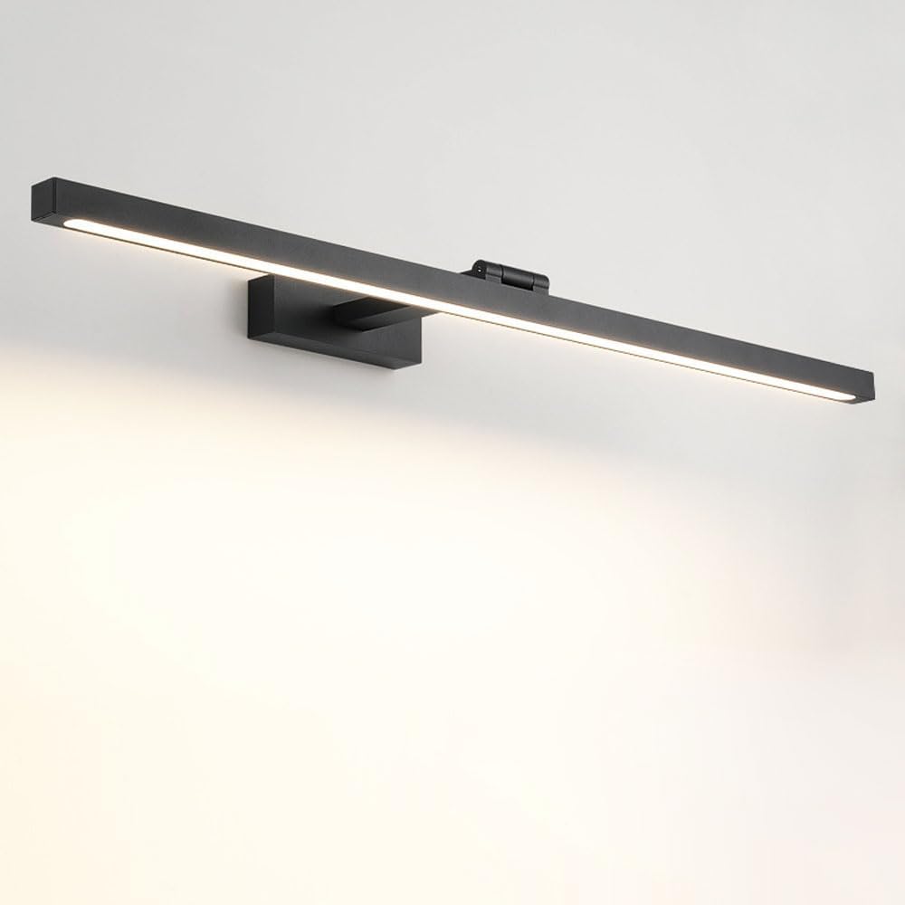 Verstellbare Badezimmer Spiegel Lichtleiste Schwarz - Moderne lineare Waschtisch Wandleuchte - Für Make up Ankleidezimmer und Waschraum - Helle Beleuchtung für einfache Pflege