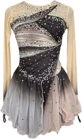 Eiskunstlauf Kleid für Mädchen - Farbverlauf und handgefertigtes Wettkampfdesign - Baumwolle für Eislaufen Gymnastik und Rollschuh - Eislaufkleid mit Rock