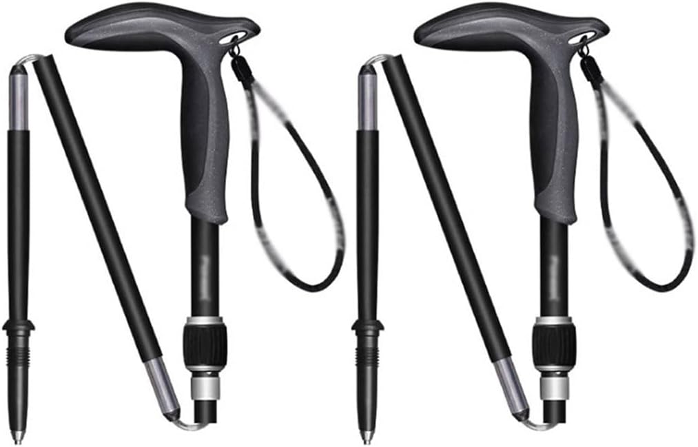 Faltbare Carbon Trekkingstöcke - Zweiteiliges Set für Damen und Herren - Verstellbar von 95 bis 110 cm - Für Wandern Rucksacktouren und Outdoor Reisen