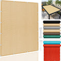 Outdoor Sonnenschutz 400 x 600 cm Sandgelb - 95 Prozent Polyester für Garten und Terrasse - Atmungsaktive Ausführung mit UV Schutz - Einfach zu installierende Beschattung für Außenbereiche