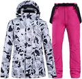 WAOCEO Damen Schneeanzug XXL - Zweiteiliges Set mit Snowboardjacke und Skihose - Atmungsaktive Winterbekleidung - Für Skifahren Snowboarden und Outdoor Sport