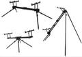 Fox Ranger Pod MK2 3er Rod Pod CRP030 - Silberner Metall Rutenhalter für drei Ruten - Bodenmontage für sicheren Stand - Für Karpfenangeln am Ufer