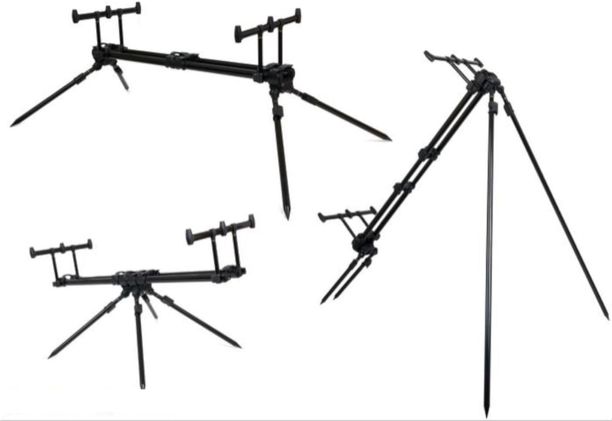 Fox Ranger Pod MK2 3er Rod Pod CRP030 - Silberner Metall Rutenhalter für drei Ruten - Bodenmontage für sicheren Stand - Für Karpfenangeln am Ufer