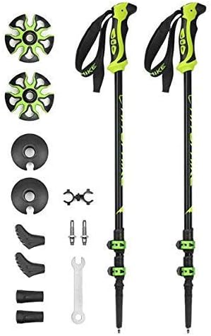 NATWEE Trekkingstöcke Set - Zwei verstellbare Aluminium Wanderstöcke bis 135 cm - Leichte Unisex Ausführung für Outdoor - Für Wandern Camping und Rucksackreisen