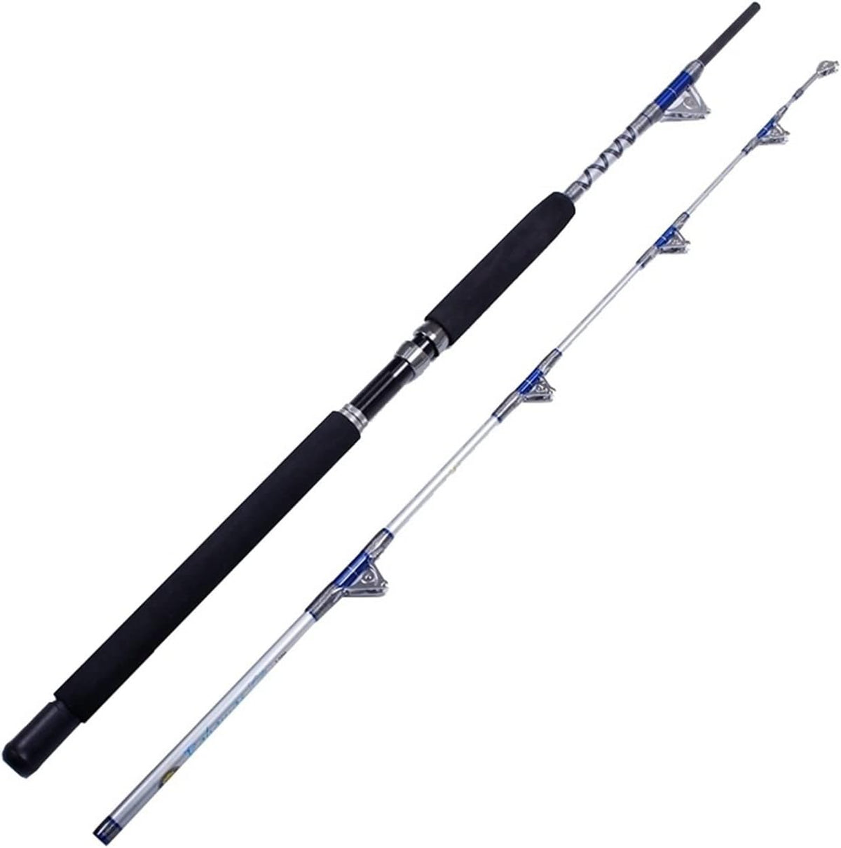 Panfish Boot Angelrute - 1,98 m schwere Trollingrute - Carbon Konstruktion mit Rollenführungen und 500 g - Für Salzwasser Baitcasting und Bootsangeln