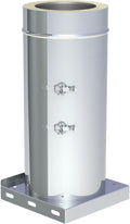 Jeremias DW FU Revisionselement 160 mm - Design Plus aus Edelstahl mit Grundplatte - Kondensatablauf für Innenbereiche - Für Abgastemperaturen bis 600 Grad Celsius