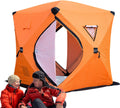Isolierter Outdoor Unterstand - Orange und wasserdicht für eine Person - Winddichte Konstruktion mit 11,82 kg - Für Eisangeln Küste See und Camping