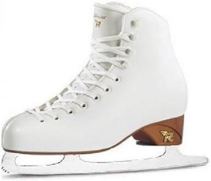 L Estek Risport Antares Schlittschuhe - Weiße Eislaufschuhe mit Kufen Klasse 2 - Leder mit legiertem Stahl und TPU Sohle - Größe 260 39 mit Schnürung