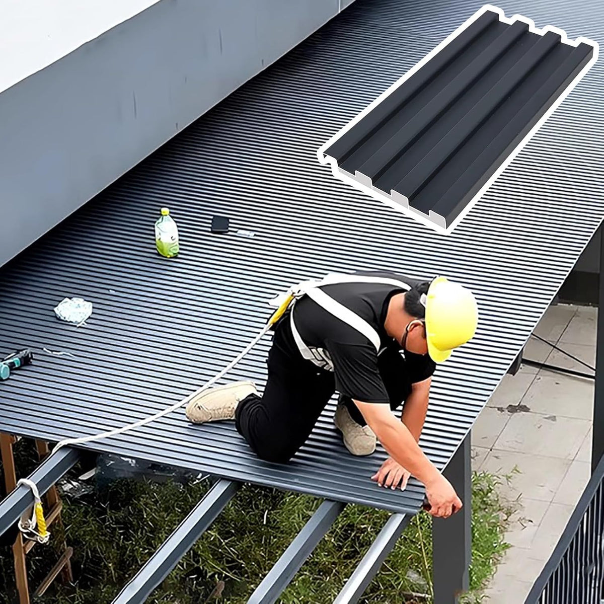 Aluminium Isolierdachplatten 2.3 m - Allwetter Dachpaneele mit Wellkunststoffkern - Regenschutz für Terrasse Balkon und Wohnbereich - Langlebige Abdeckung für Heimprojekte