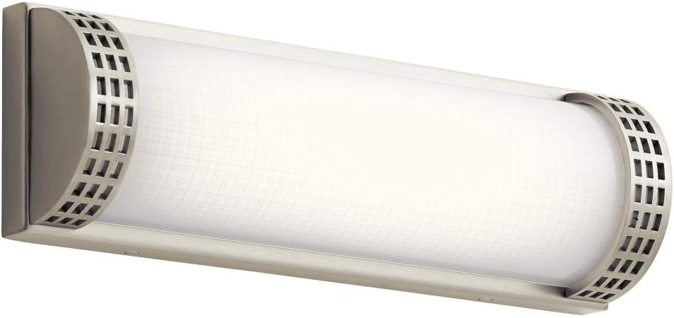 Elan 83901 LED Badezimmer Wandleuchte 25 W - Zeitgenössische Badbeleuchtung in gebürstetem Nickel - Glasleuchte in Silber für Wandmontage - Moderne Leuchte für Spiegel und Waschtisch