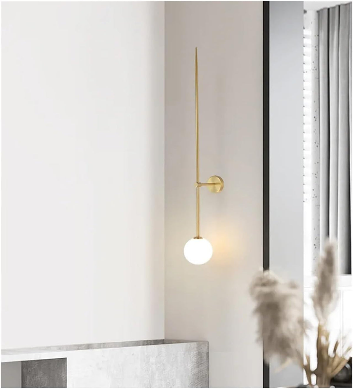 Wandleuchte 75 cm - Kabelgebundene Kunstleuchte aus Eisen mit neutralweißem Licht - Lange dekorative Wandbeleuchtung für Innenräume - Für Wohnzimmer Schlafzimmer Bar Restaurant und Treppe