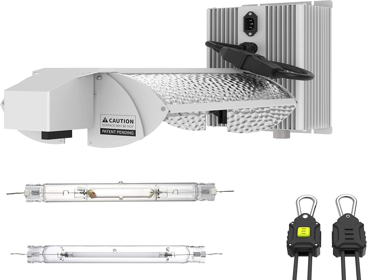 HPS Grow Light 1000 W - Dimmbares Vorschaltgerät mit variablem Reflektor - Inklusive NDL und MH Leuchtmittel für Pflanzenbeleuchtung - Für Indoor Anbau und leistungsstarke Grow Beleuchtung