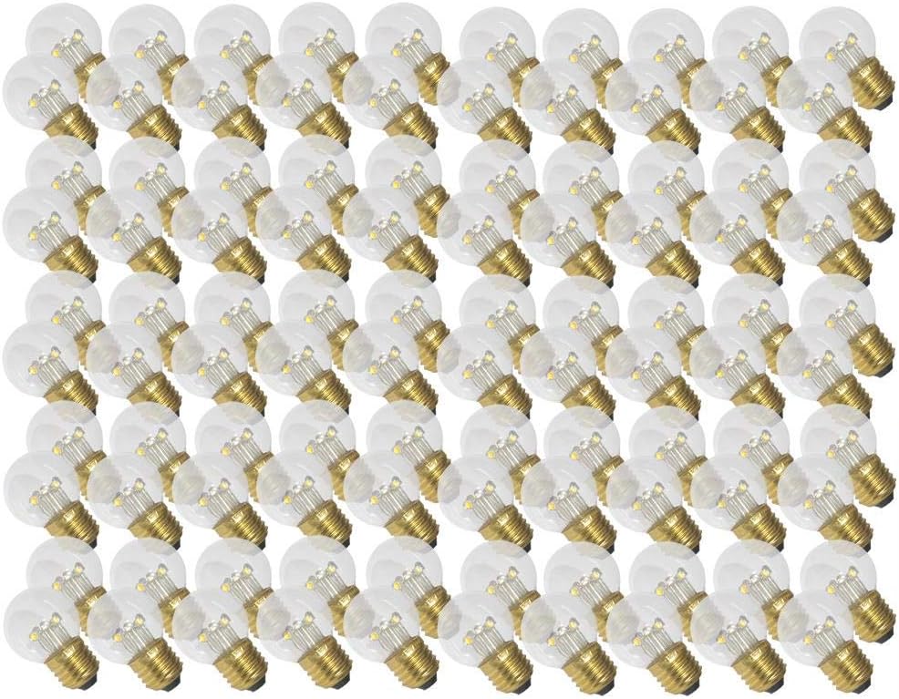 NCC Licht LED Tropfenlampen E27 1 W Klar - Warmweißes Licht in G40 Kugelform - Nicht dimmbar und für Außenbereiche geeignet - 100 Stück für dekorative Beleuchtung