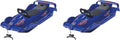 AlpenGaudi Double Race Schneebob 2 Stück - Zweisitzer für zwei Personen mit Handbremse - Blaue Rodel für Wintersport - Je ca 114 x 55 x 28 cm