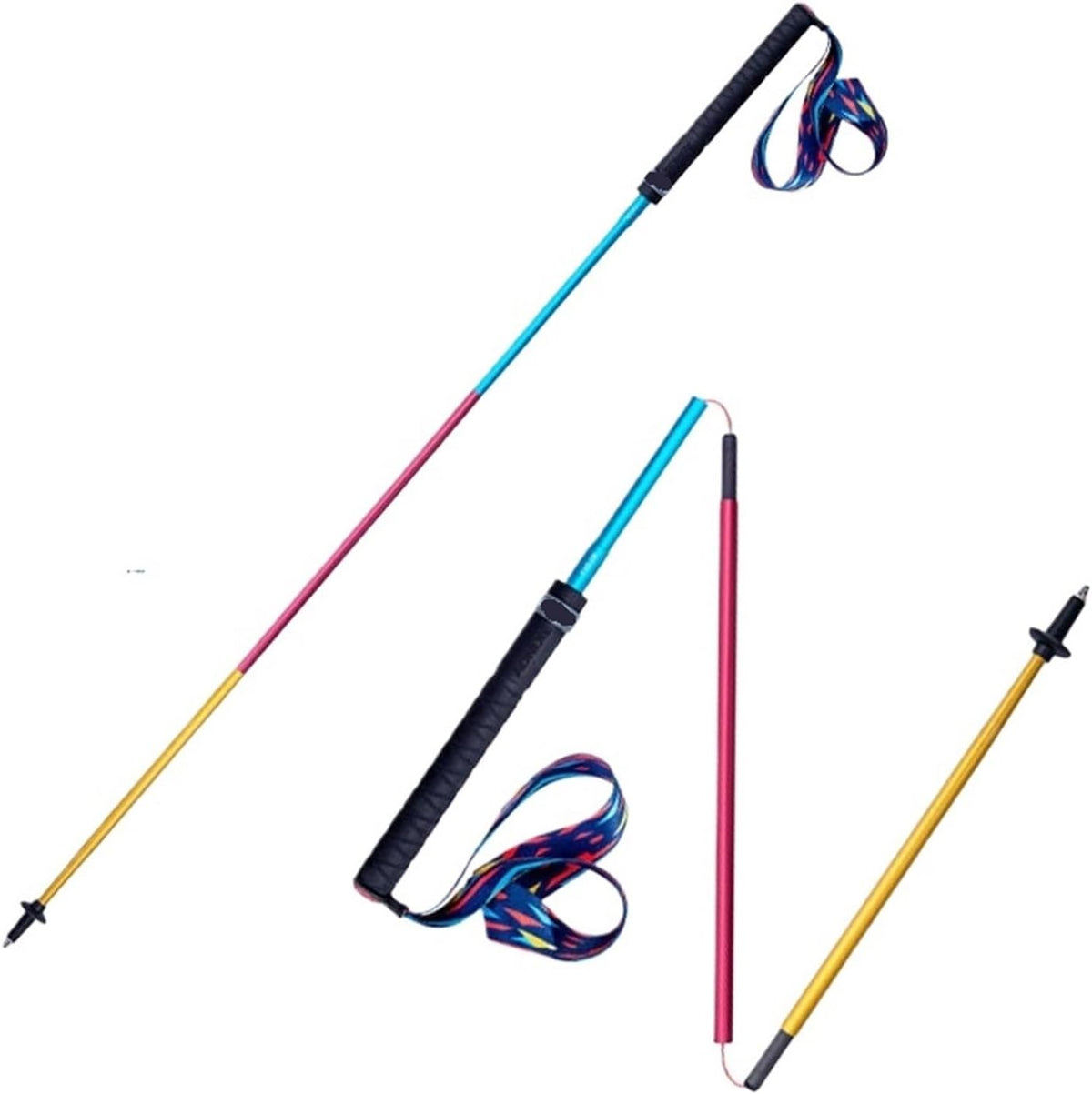 HFYSGVO Trekkingstöcke - Zwei faltbare Aluminium Wanderstöcke mit Quick Lock - Länge 105 cm und 50 g Gewicht - Für Trailrunning Wandern und Spaziergänge