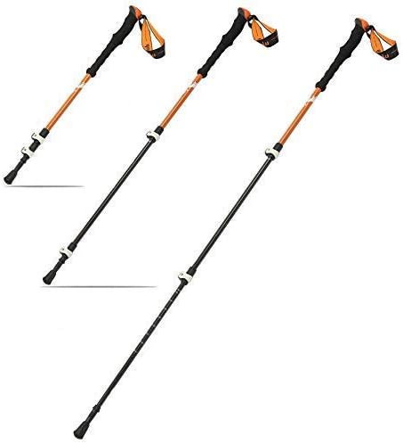 NATWEE Teleskop Trekkingstöcke - Zweiteiliges faltbares Set in Orange - Ergonomische Kunststoffgriffe und verstellbare Länge - Für Wandern Camping und Rucksackreisen