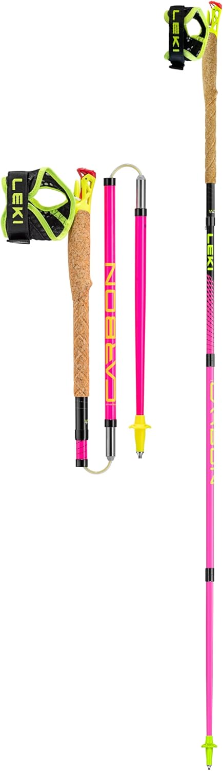 Leki Ultratrail FX One Trailrunningstöcke - Carbonstöcke in Pink Schwarz - 115 cm Länge für Trailrunning und Bergtraining - Leichte Ausführung für schnelle Touren