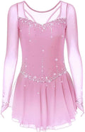 FZHQNZJF Eiskunstlauf Tanzkleid XXXL - Langarm Performance Outfit aus Nylon in Farbe B - Handgefertigt für rhythmische Gymnastik - Für Damen Eislaufen und Rollschuh