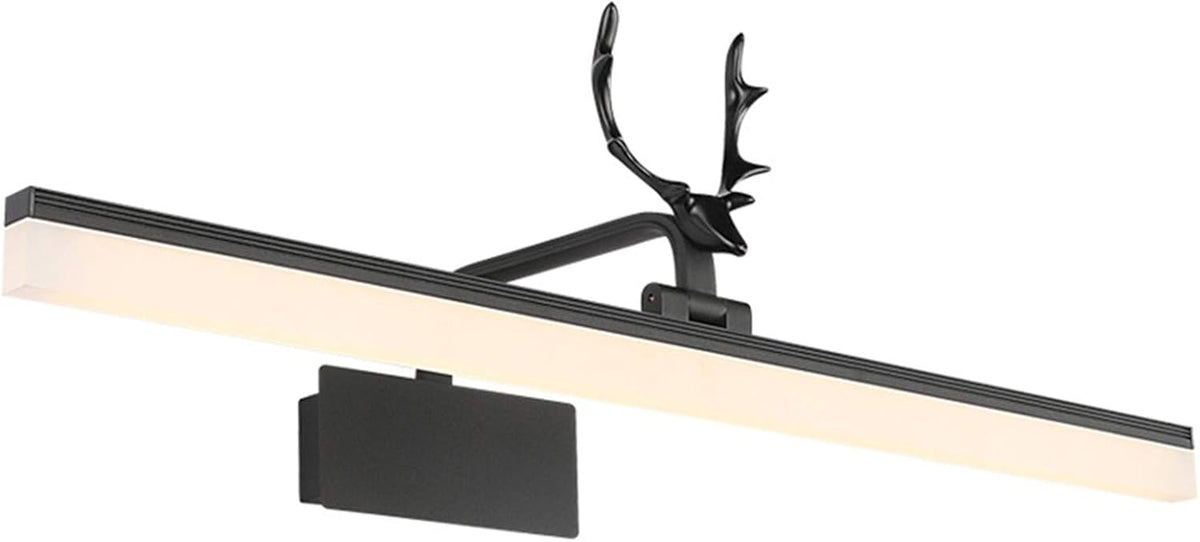 Geweih LED Spiegelleuchte IP44 - Drehbare Badezimmer Wandleuchte mit warmweißem Licht - Retro Design für Spiegel und Waschtisch - Wasserdichte Beleuchtung für Badbereiche