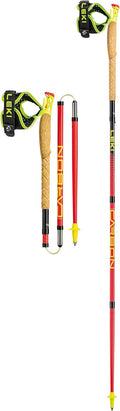 Leki Ultratrail FX One Trailrunningstöcke - 110 cm feste Länge - Rot Schwarz und Neongelb mit Carbon Schaft - Für Trailrunning Berglauf und Training