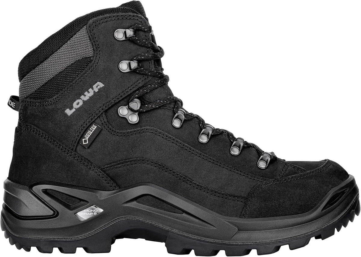 LOWA Renegade GTX Mid Herren Wanderstiefel - Nubukleder mit Gore Tex Futter - Vibram Evo Sohle und PU Zwischensohle - Für Trekking Wandern und Outdoor Touren