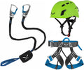 Salewa Klettersteigset - Premium Attac Bremse mit Evo Gurt und Toxo 3 Helm - Grün aus Nylon Polyester und Metall - Komplettset für Klettersteigtouren